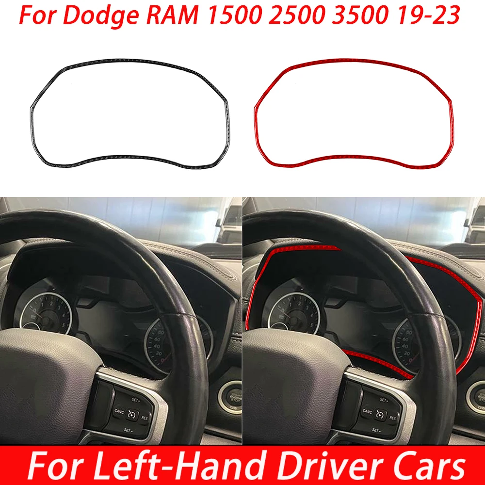 For Dodge Ram 1500 2500 3500 2019-2023 Carbon Fiber Speedometer Frame Car Accessories Modifications Decorations Stickers