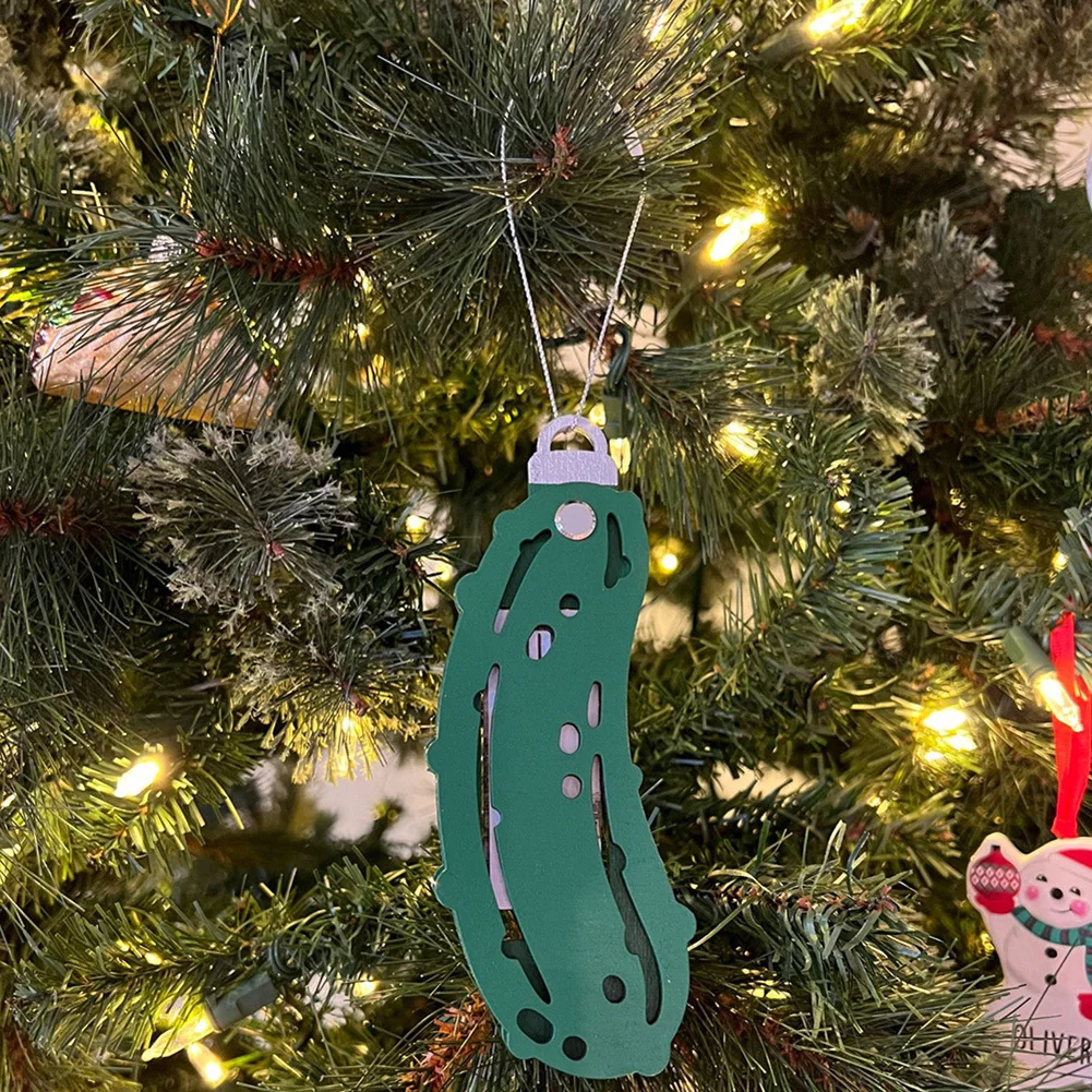 Christmas Pickle Money Holder Wooden Christmas Cash Gift Storage Pickle Hanging Xmas Tree Pendant Money Dispenser For Family