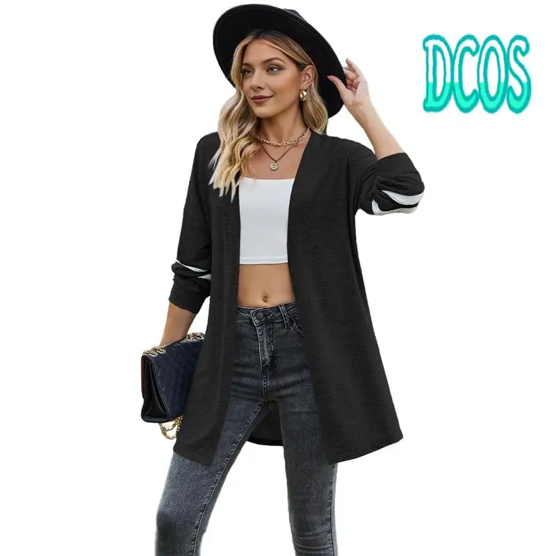 

DCOS-Women's Open Front Cardigan Shirt Long Sleeve Coat