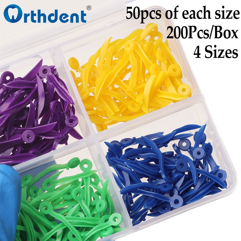 200Pcs/Box Disposable Dental Wedges Tooth Gap Wedge with End Circular Holes Plastic Dentist Oral Care Accessories 4Sizes