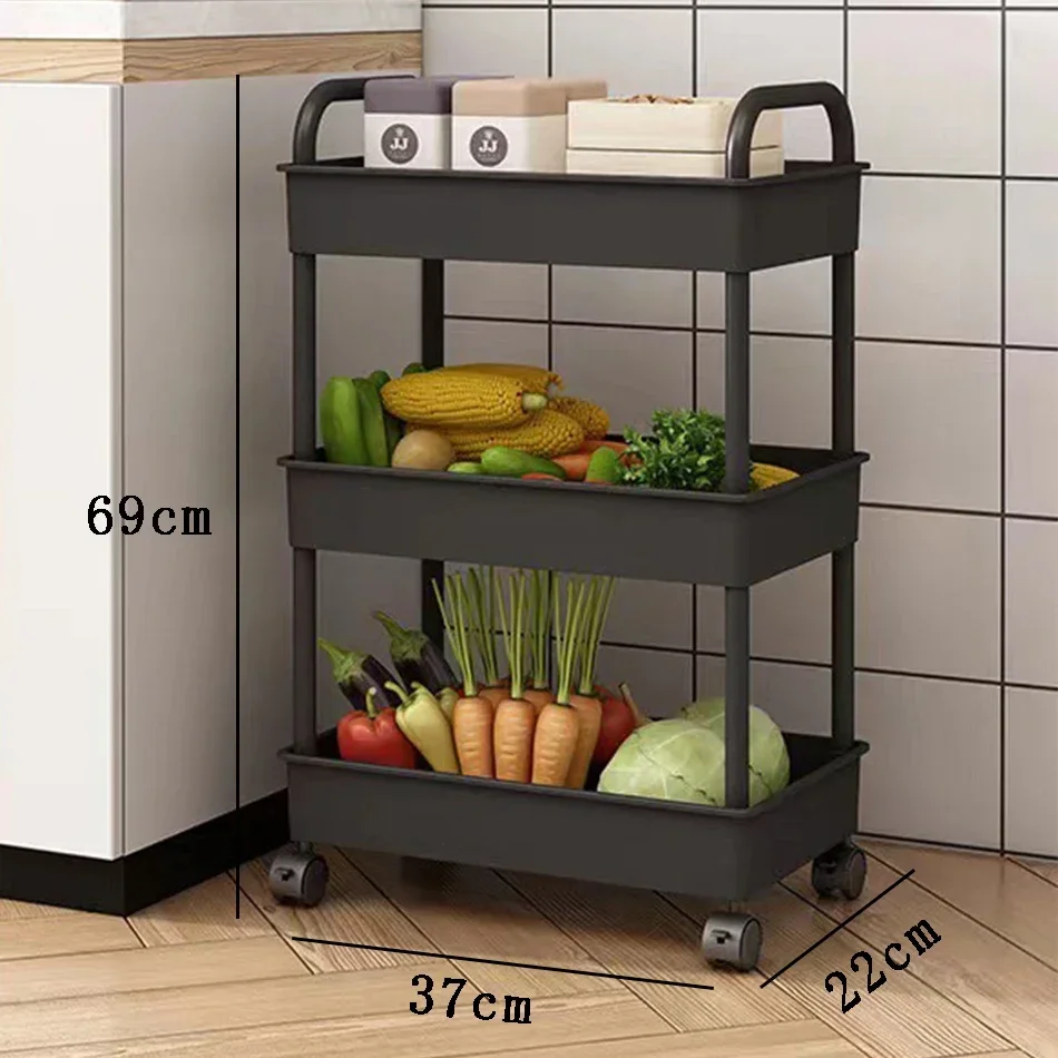 Mobile Bookshelf Trolley Household Kitchen Organizers And Storage Rack Home Bathroom Cart With Wheels Living Room Snacks Shelves