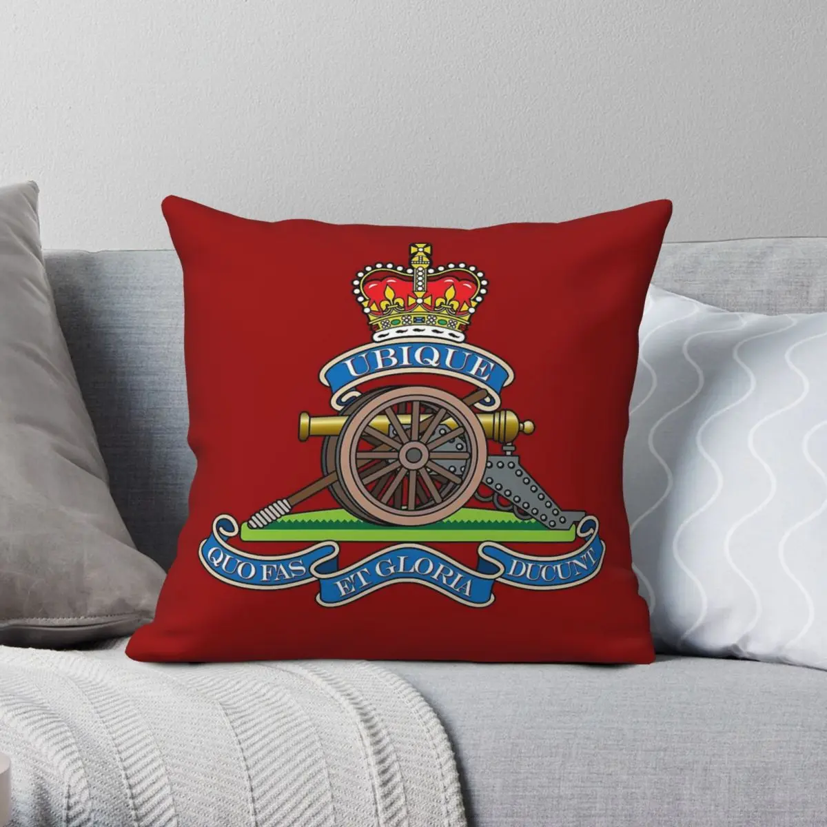 Royal Regiment Of Artillery Square Pillowcase Polyester Linen Velvet Pattern Zip Decorative Room Cushion Cover