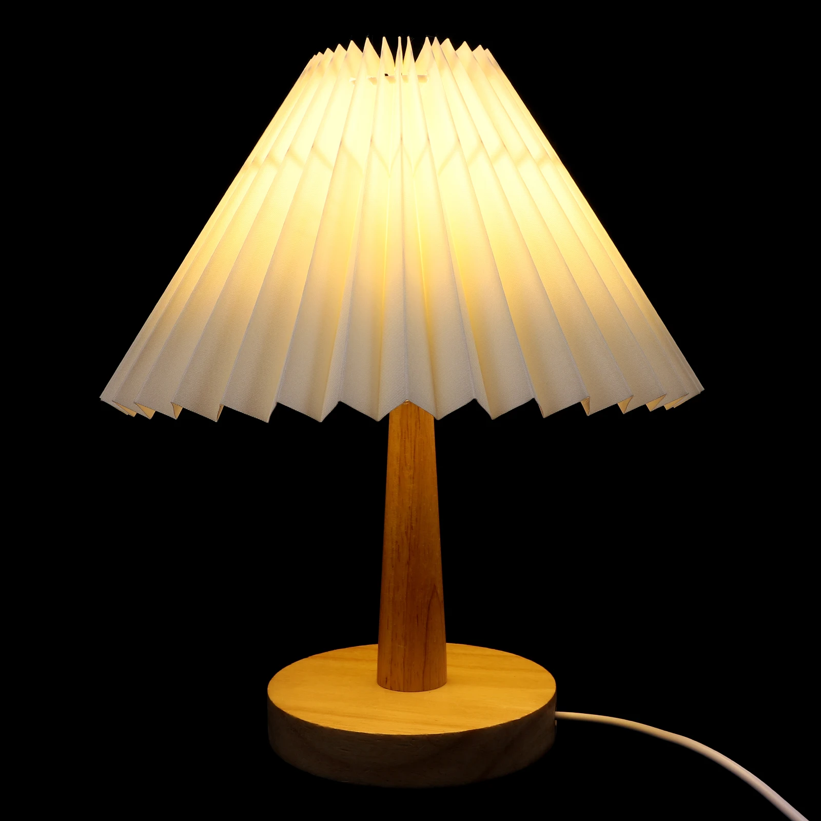

1 set 1 Set Retro Style Night Lamp Usb Powered Vintage Pleated Small Bedside Light Decorative Room Use Creative Light