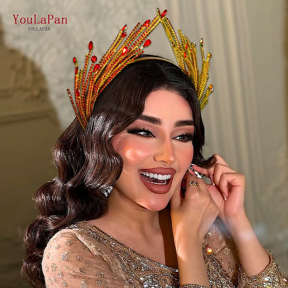 

TOPQUEEN Bride Rhinestone Hair Hoop Wedding Headband Bridal Hair Accessories Party Tiara Woman Hair Ornaments Headdress HP849