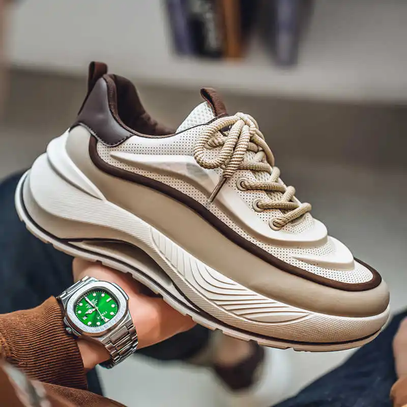 

Thick Heeled Massive Ankle Boot Basketball Shoes For Mens High Man Shoes Sneakers Sport Loofers High End Life