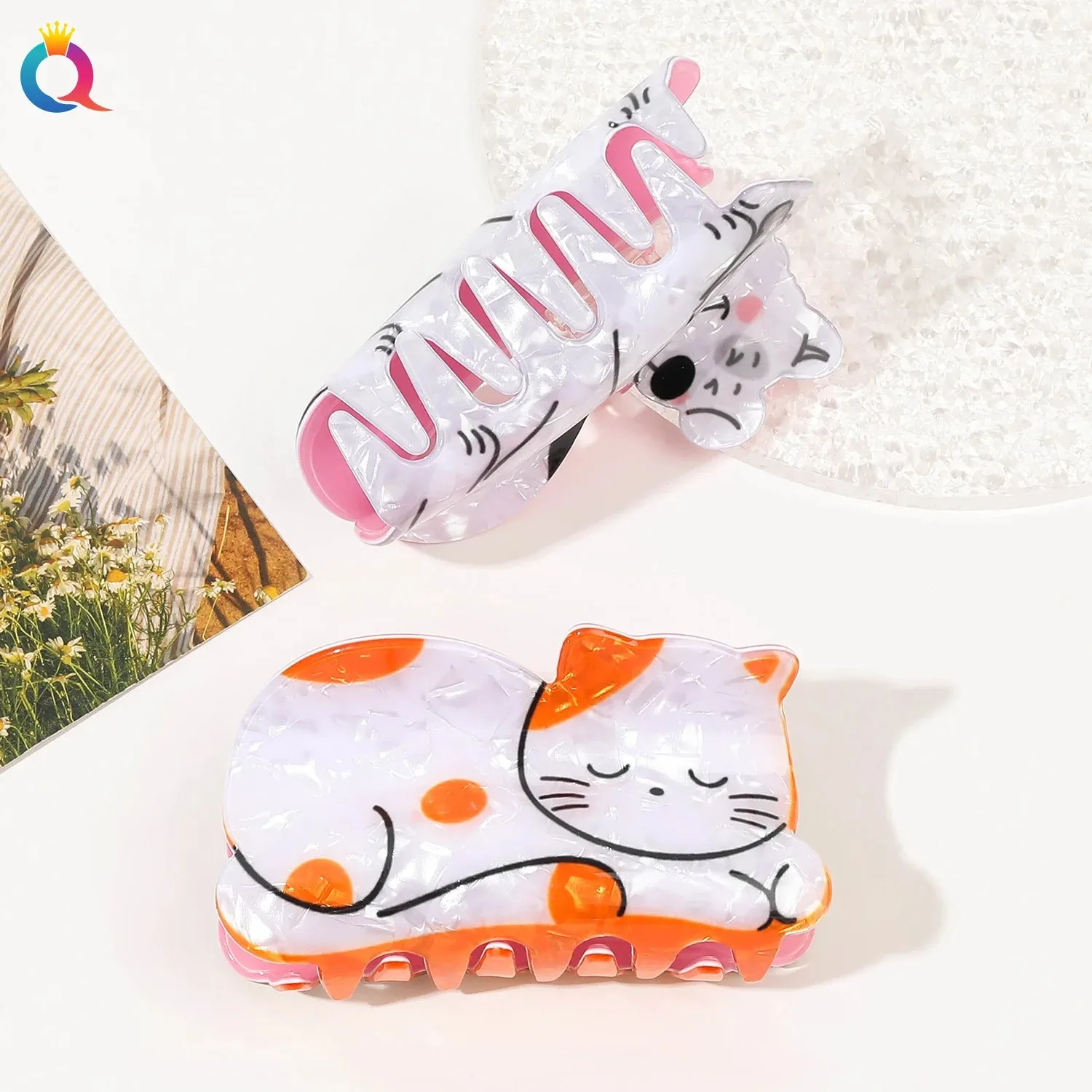 1 pz Cartoon Animal Hair Clip gatti cani rane forcine acrilico artigli per capelli alla moda regalo di compleanno per le vacanze accessori per