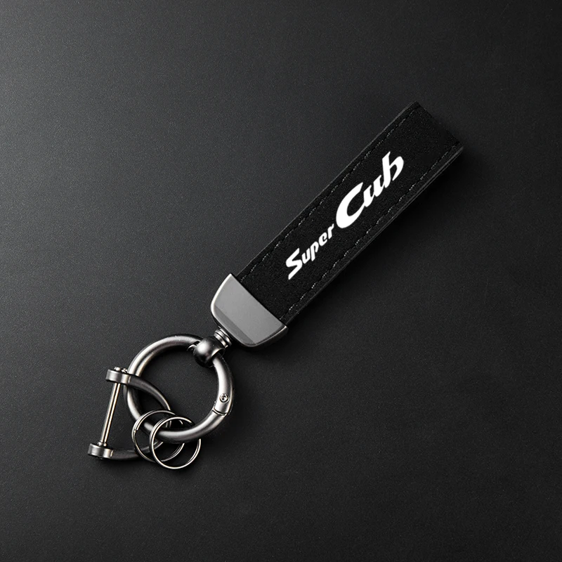 For Honda Super CUB C70 90 110 C125 2025 Accessories High-Grade Leather Suede Keychain Motorcycle Keyring