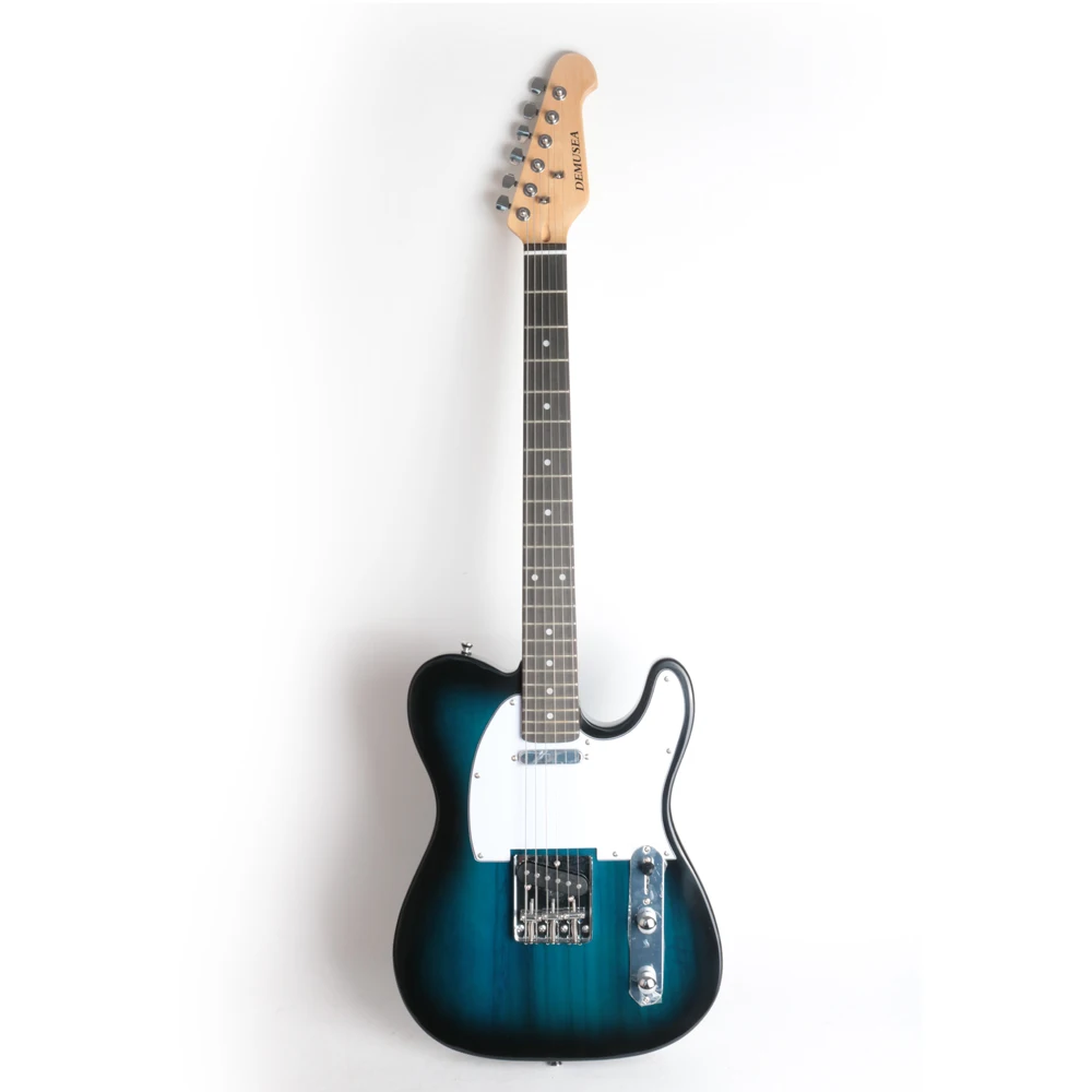 Blue burst color electric 6strings guitar with gigbag phoenix body maple neck fixed bridge