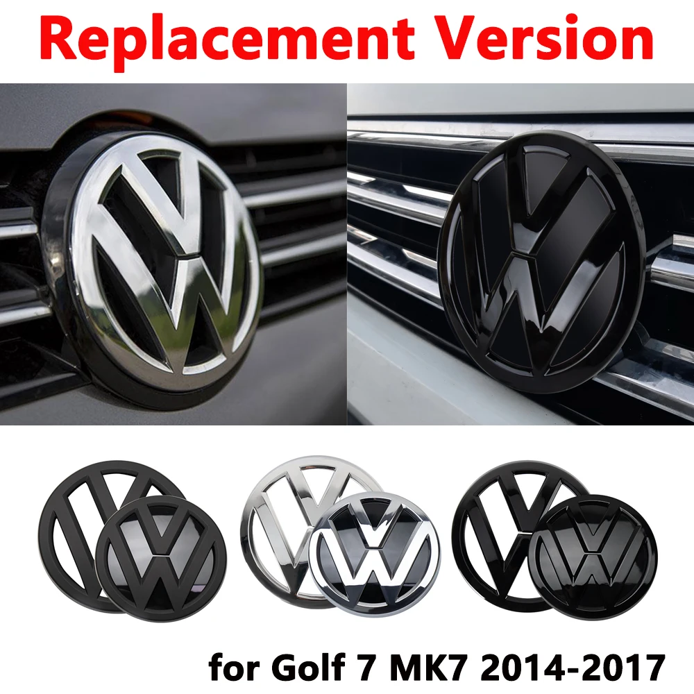 Replacement Car Front Radiator Grille Emblem Rear Trunk Badges Lid Covers Sticker for Volkswagen Golf 7 MK7 2014 2015 2016 2017