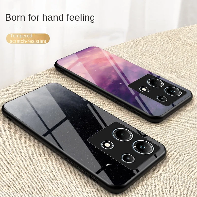 Infinix Note 30 4G X6833B X6716B Case Starry Tempered Glass Hard Back Cover Phone Case Silicone Bumper for Infinix Note 30 4G