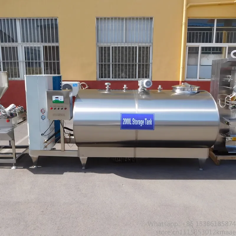 Stainless Steel Milk Cooling Tank 500L 1000L 2000L Horizontal Vertical Bulk Storage Tank for Dairy Farm