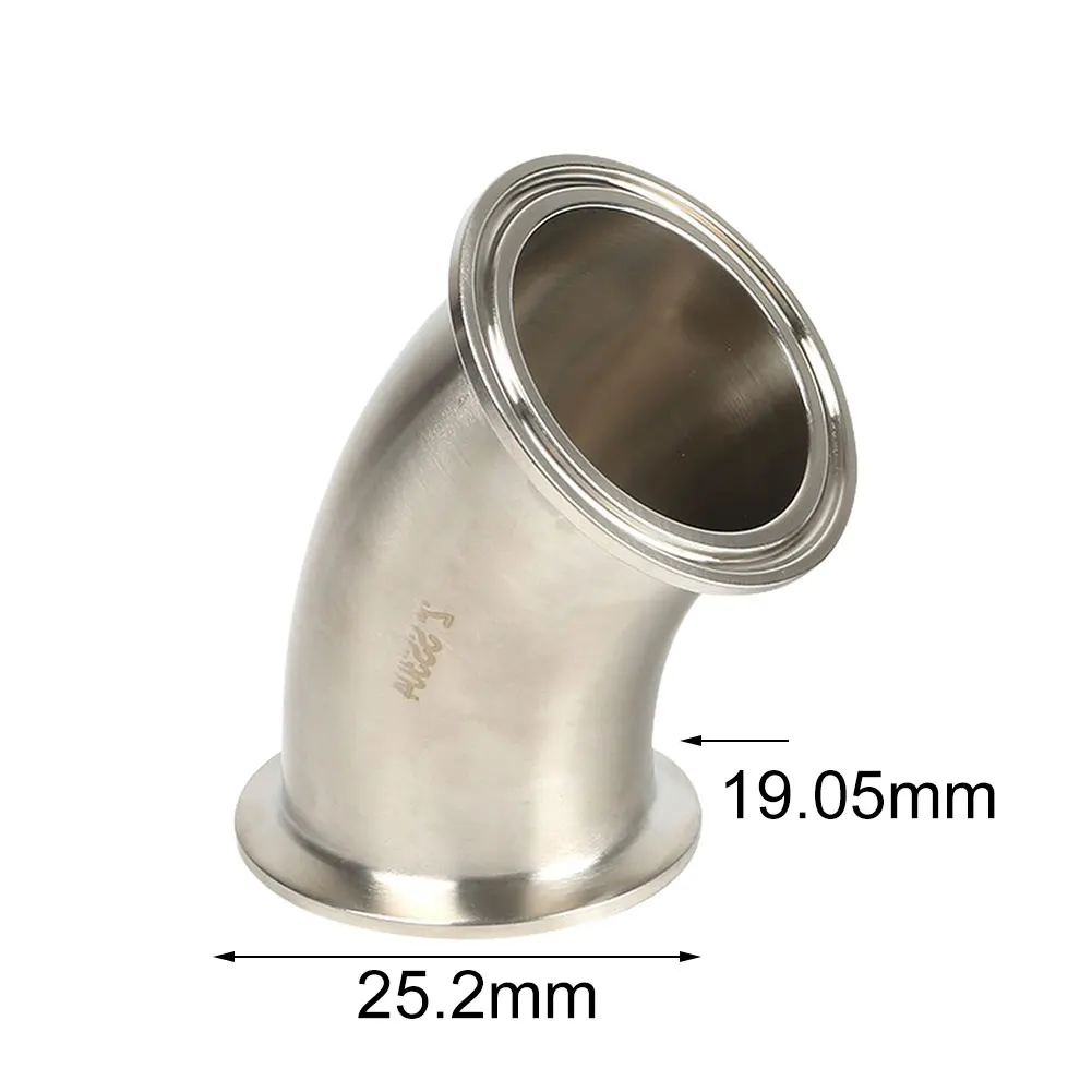1pc 45-degree Quick-install Elbow Chuck Buckle Type Pipe Joint 304 Stainless Steel Sanitary Grade 3A Clamp-type Elbow Pipe Fit