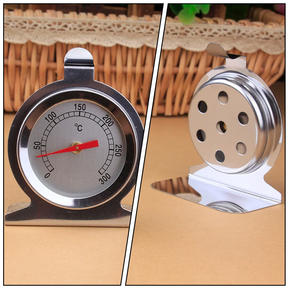 

2pcs Oven Thermometer Stainless Steel High Temperature Resistant Baking Cooking Dial Foot Household Glass Practical Small