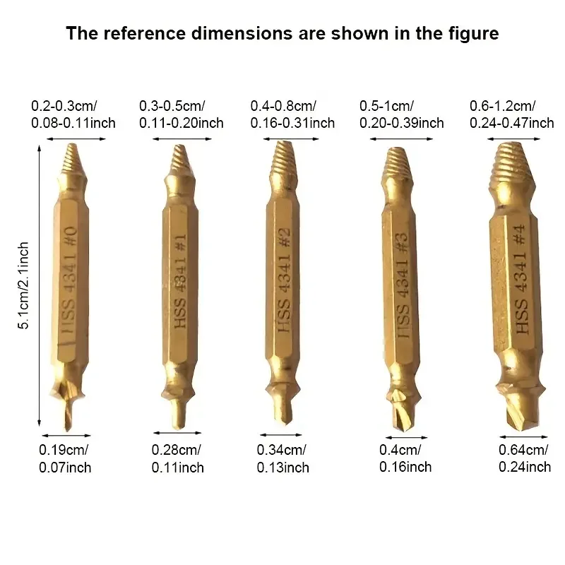 Broken Double Head Screw Extractor Sliding Thread And Broken Wire Remover 4341 Hexagon Drill Set Broken Wire Extractor