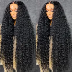 300 Density 13x6 Hd Deep Wave Frontal Wig 30 34inch Glueless Wigs 100% Human Hair Water Wave Curly Lace Front Wig For Women