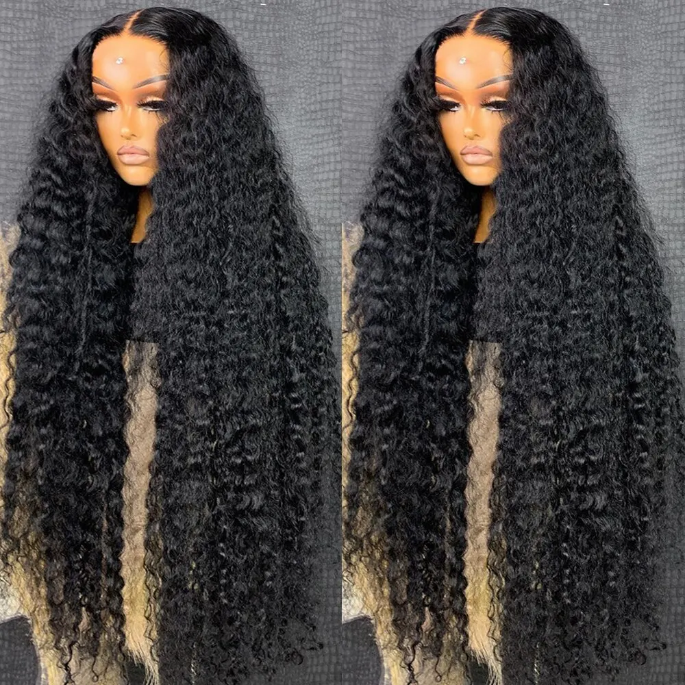 300 Density 13x6 Hd Deep Wave Frontal Wig 30 34inch Glueless Wigs 100% Human Hair Water Wave Curly Lace Front Wig For Women