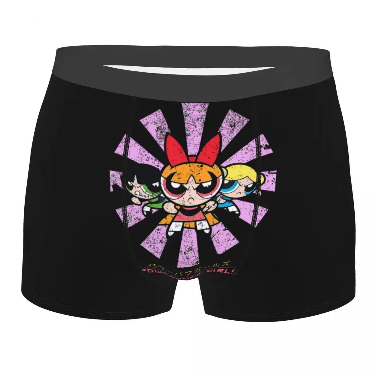 

Cartoon Animation Powerpuff Girls Underwear Men Sexy Print Custom Boxer Shorts Panties