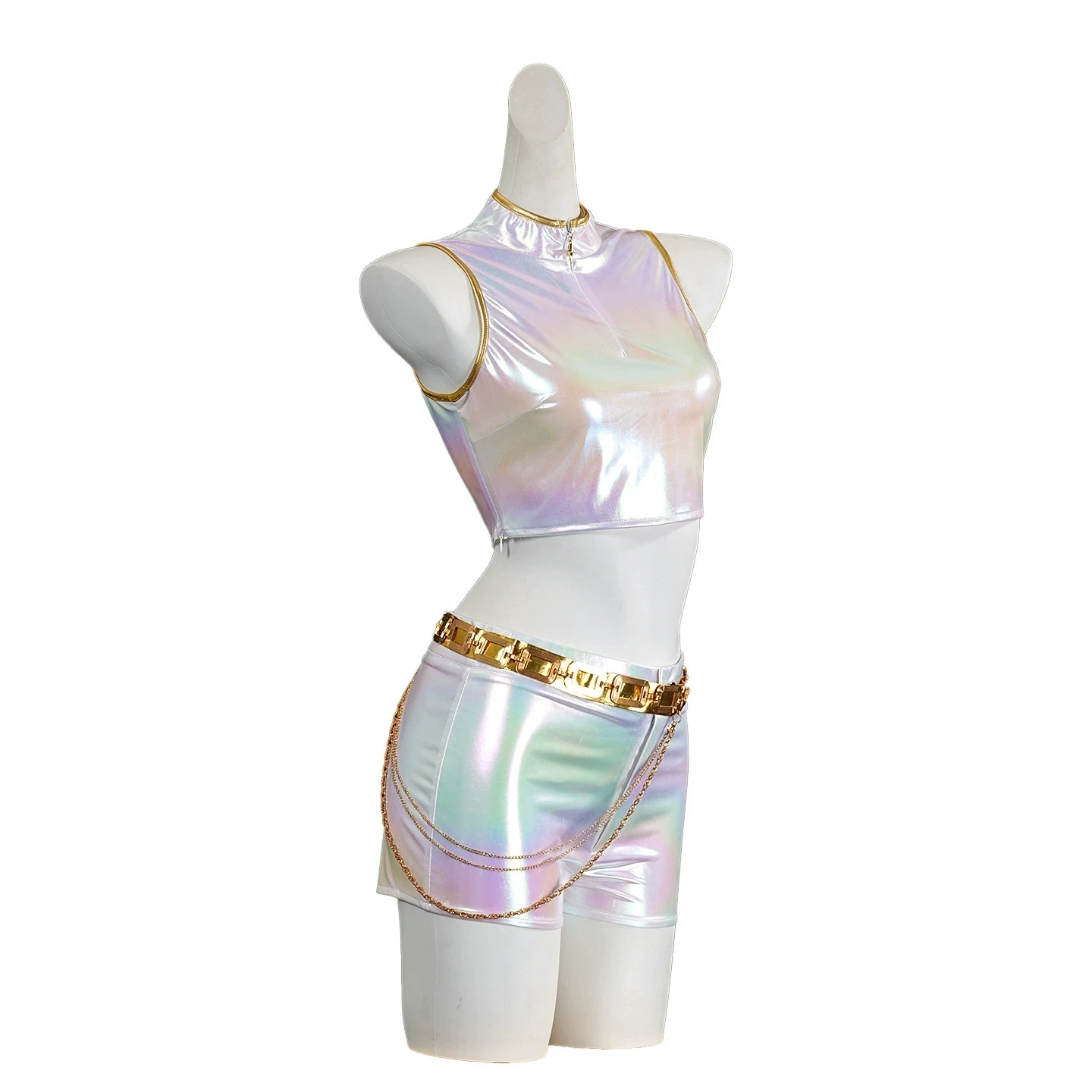 ชุดคอสเพลย์นักล่าปีศาจ K-Pop ใหม่ รูมิ โซอี้ มิรา สีขาว สำหรับผู้ใหญ่ ชุดประกอบฉากงานปาร์ตี้ฮาโลวีน อุปกรณ์ประกอบการแสดงบนเวที