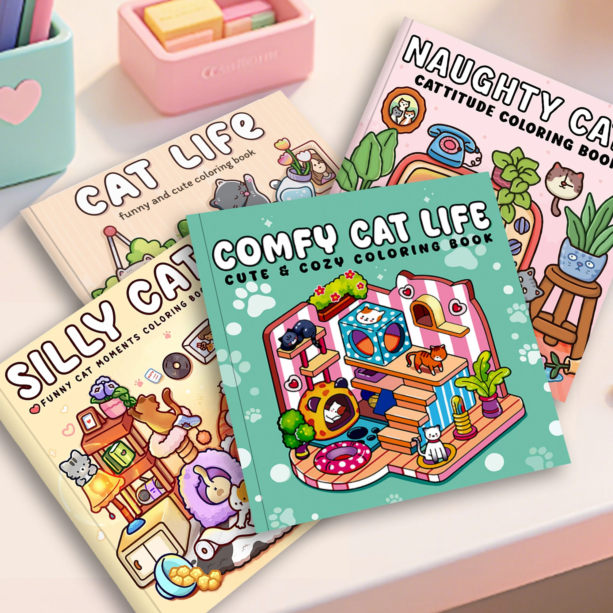 

Cute Cat Decompression Coloring Book, Comfortable Paper with Bold and Simple Patterns, Suitable for Kidsren and Adults to Relax at Home, Creative Graffiti, Also a Good Choice for Christmas and Halloween Gifts, School Art and Craft Supplies and Autum Decor