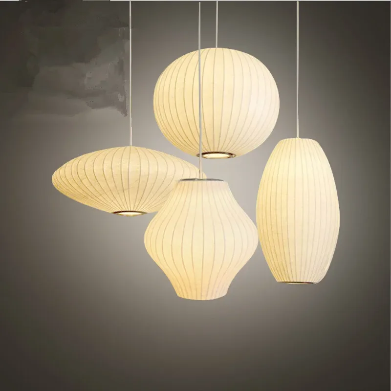 Nordic Cloth Ceiling Chandeliers Fabric Lantern Pendant Lamps for Bedroom Living Room Hanging Light Home Decor Luster Luminaires