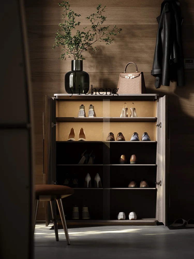a5 Shoe Cabinet Light Luxury High-Grade Leaf Series Villa with New Home Shoe Cabinet