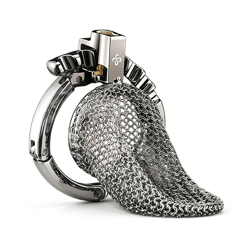 LOCKINK Male Metal Chastity Cage Mesh Breathable Cock Cage Sexy Adult Man Femdom Chastity Device Sissy Chastity Lock Ajustable Cock Ring Erotic Products Adult Supplies Sex Toys for Men