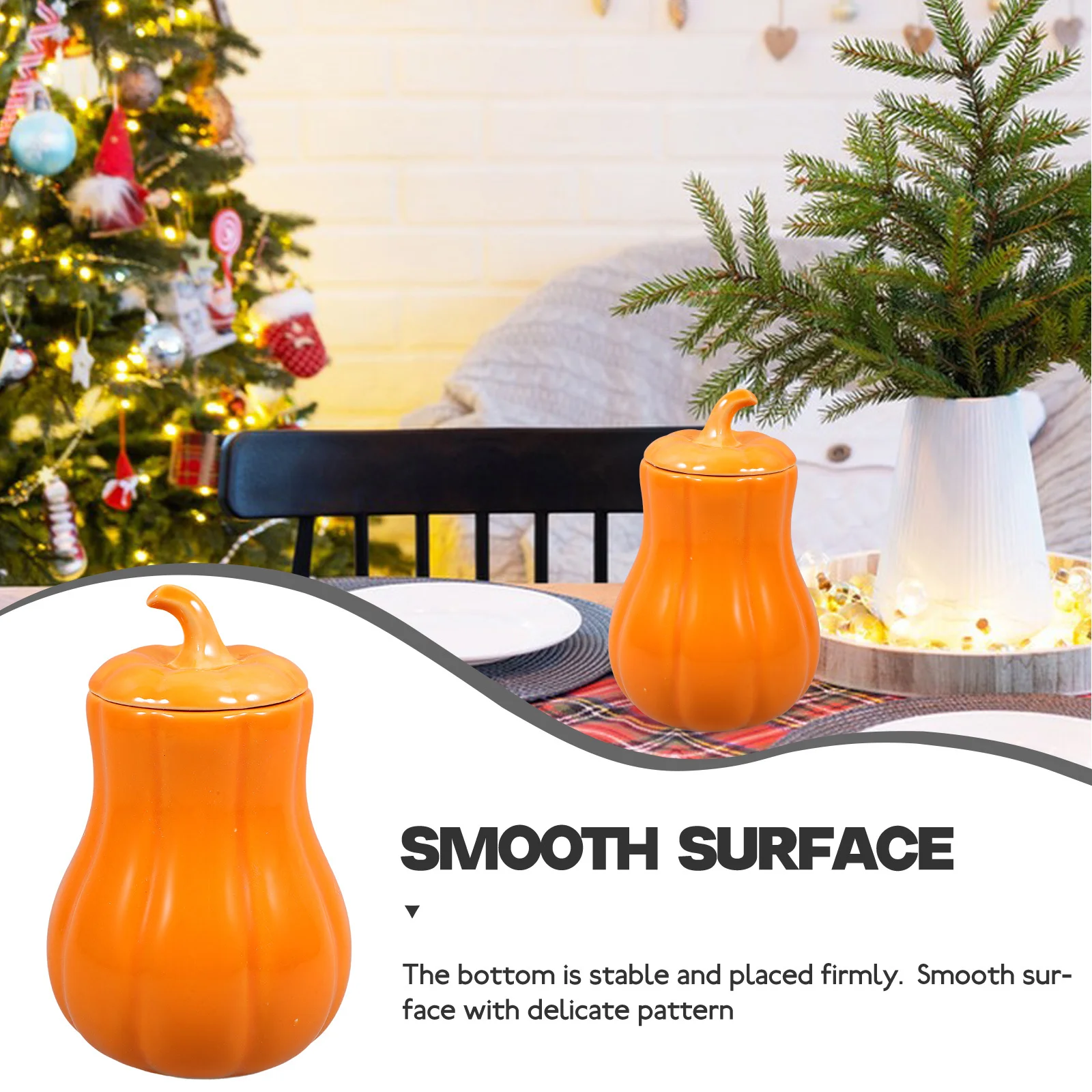 Ceramic Pumpkin Storage Jar Decorative Tea Canister Candy Container Sealed Kitchen Counter Snack Jar Ceramic Jars