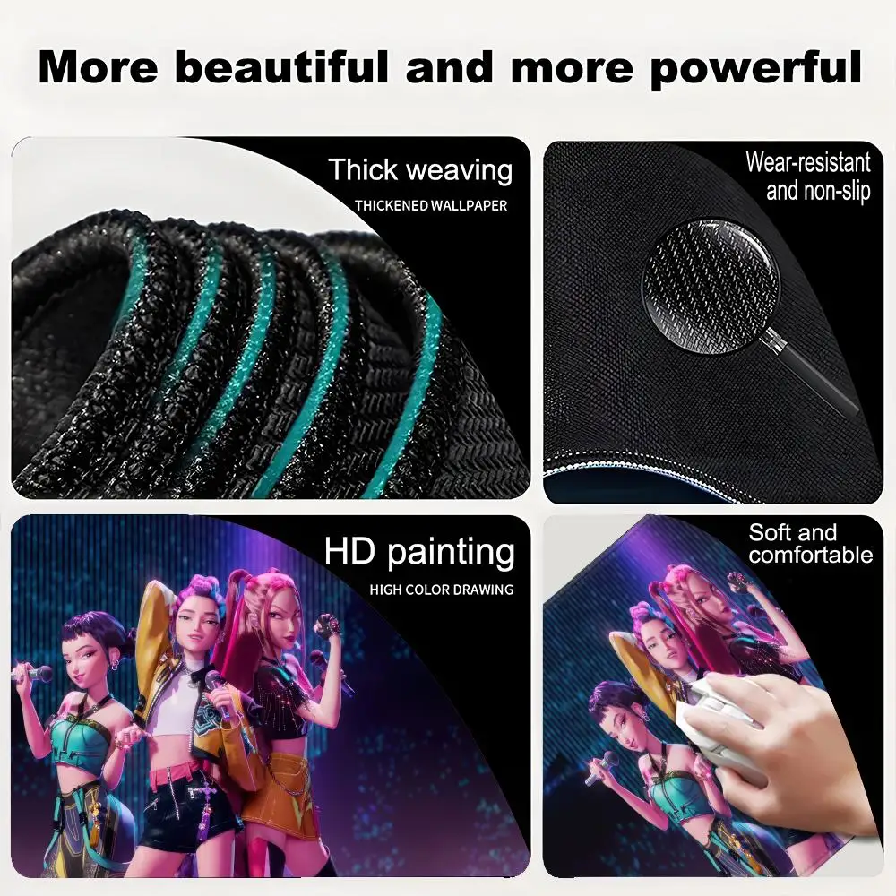 KPop D-Demon H-Hunters Mouse Pad Non-slip Mausepad Gaming Accessories Large Office Gamer Keyboard Desk Mat Rubber Mousepad