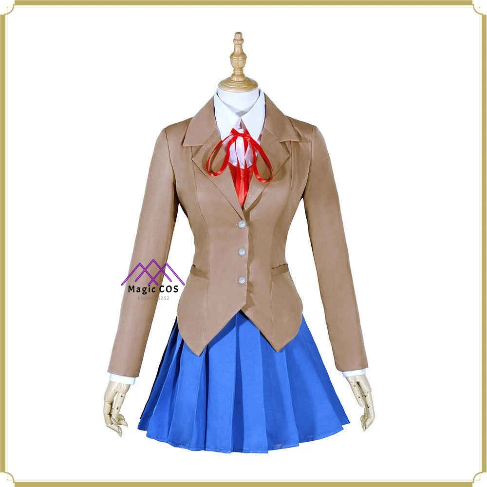 

High Quality Retro School Style Cosplay Costume - Anime Adult's Monika Khaki JK Uniform Full Set Anime Clothes Party Suit