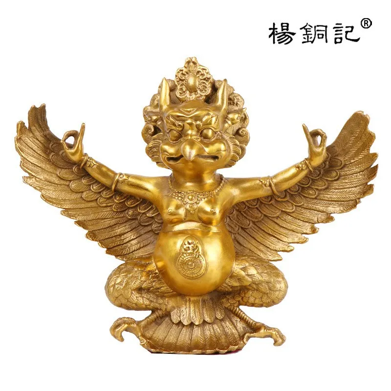 Copper Figurine, Brass - Buddha Statue, Home Decor Craft, Golden-Winged Bird, Thunder God