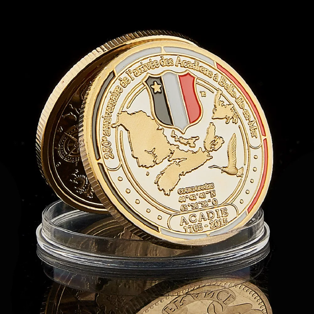 1765-2015 France Belle-Ile-En-Mer of The French Revolution Gold Plated Coin Souvenir Coin For Collection