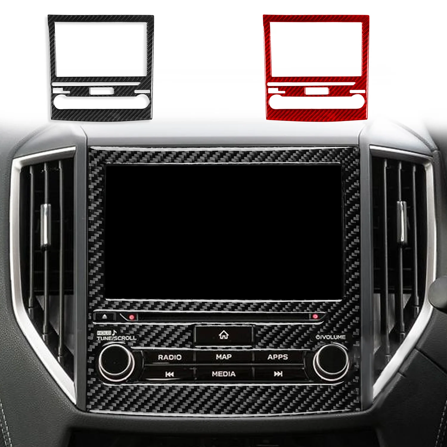 RHD! For Subaru Forester SK 2019-2024 Center Display Screen Surround Trim Cover Carbon Fiber 1Pc