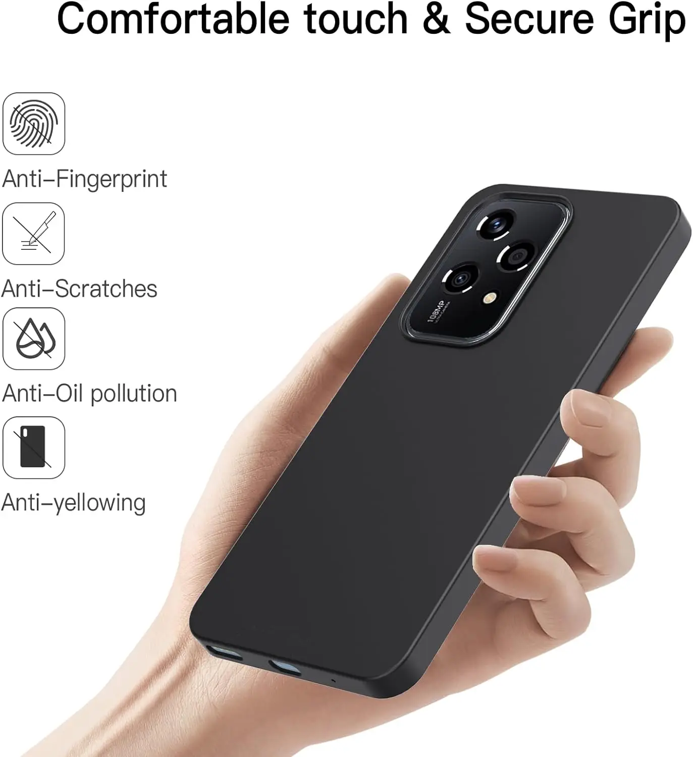 Case For Honor 200 Lite Black Matte TPU Phone Camera Protection Cover for Honor200 Lite Transparent Shell Protective Coque