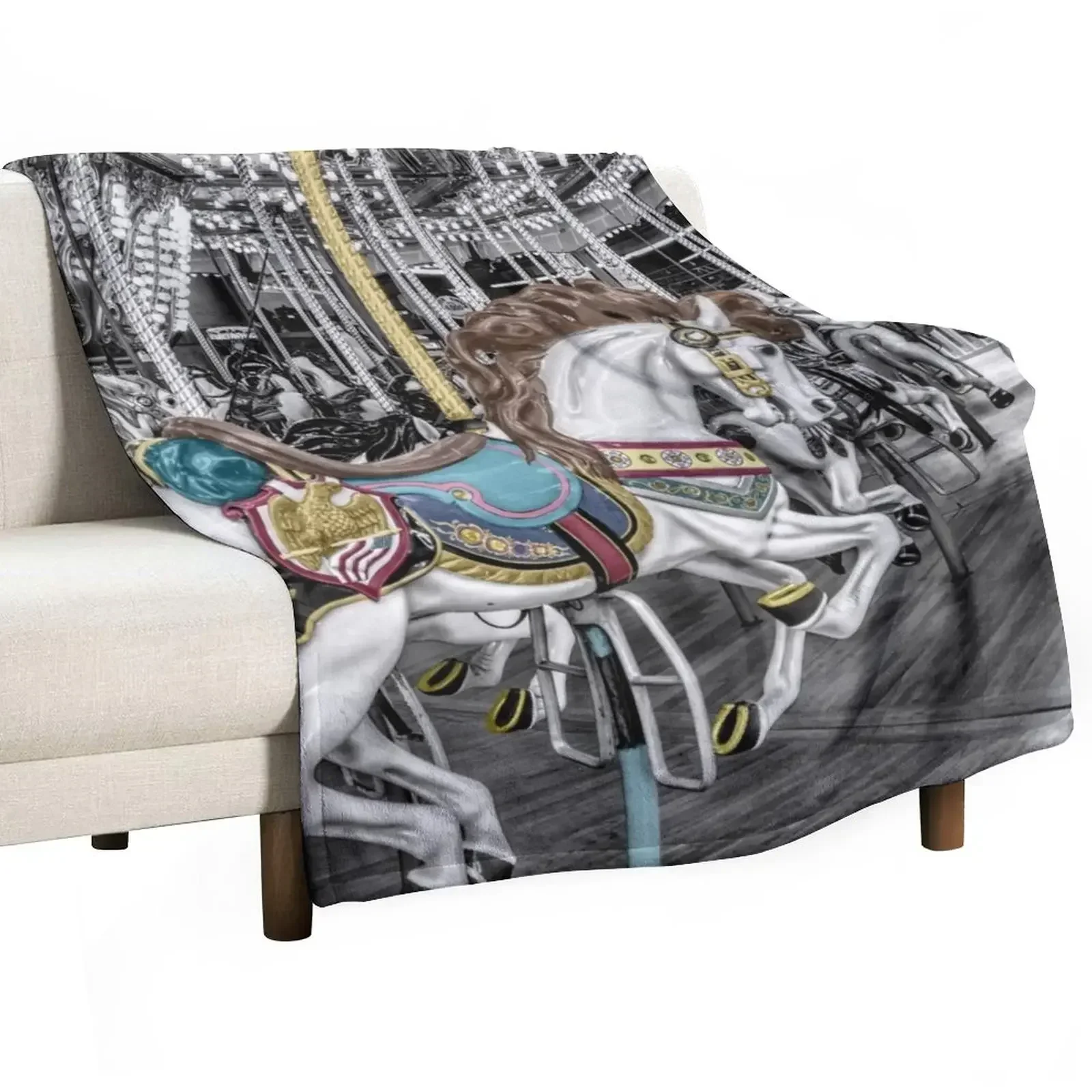 

Classic horse carousel Throw Blanket Baby Designers Extra Large Throw Blankets