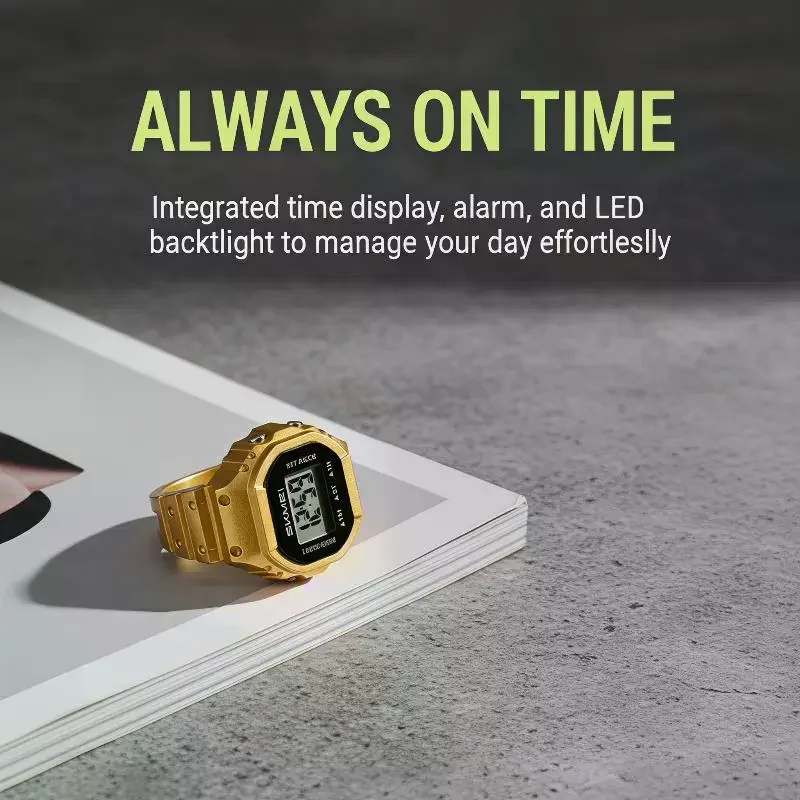 Trendy LED Digital Finger Watch for Women's Party Fashion with Chronograph