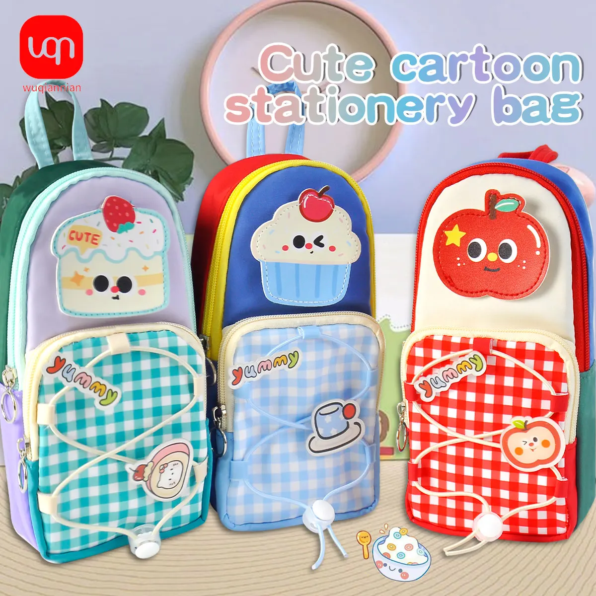 

WQN 1pc New Large Capacity Stationery Bag for Pencils, Pens, Notebooks, Numbering Pens, Cosmetics Bag for Portability - Compact