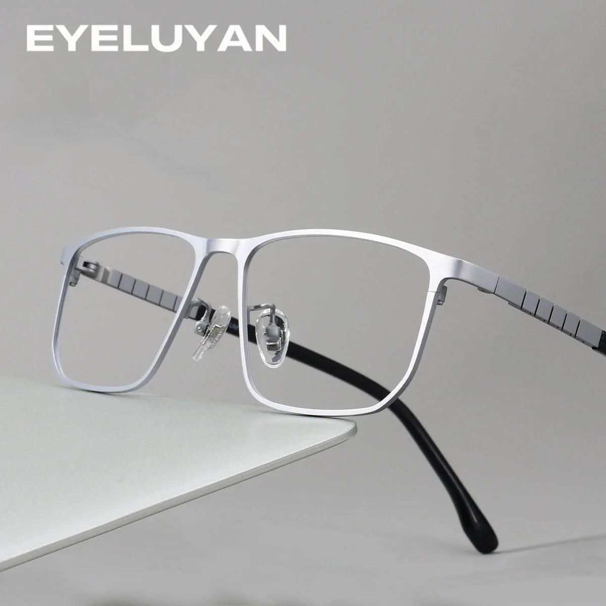 

EYELUYAN Men's Business Style Eyeglasses Frame Titanium Alloy Full Rim Rectangle Myopia Prescription Optical Eyewear Frame