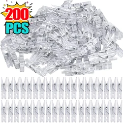 200/50PCS Mini Photo Clips Transparent Spring Clips Plastic Towel Clamps Clothespin DIY Ornaments Photo Wall Home Decor Supplies