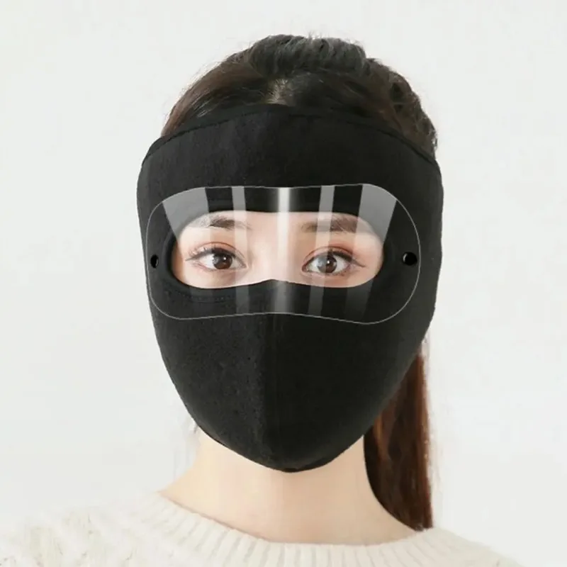 

New Unisex Face Mask Windproof Antifog Cycling Cap HD Goggles Fleece Face Shield Motorcycling Winter Protection