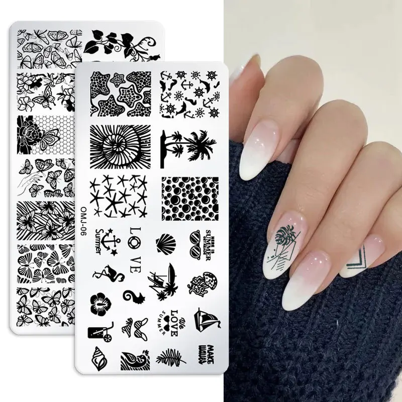 Printing template Nail art steel plate Rectangle printing plate Color painting oil template New printing spot