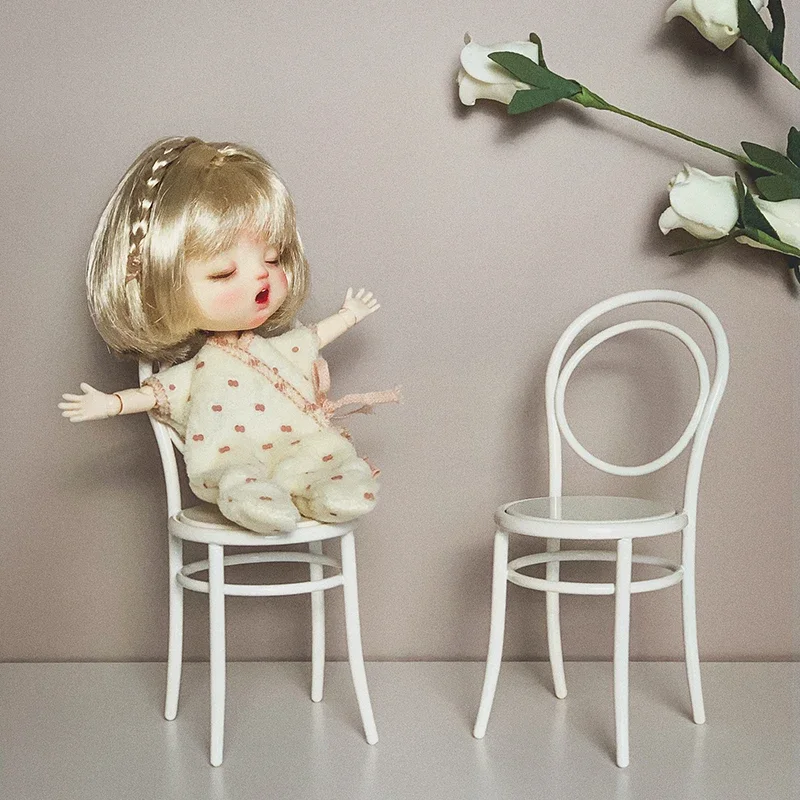 1:12 Mini Model Poppenhuis Meubelaccessoires Vintage Tuintafel en Stoel Bjd Ob11 Gsc Blyth Lol Poppenhuisminiaturen Speelgoed