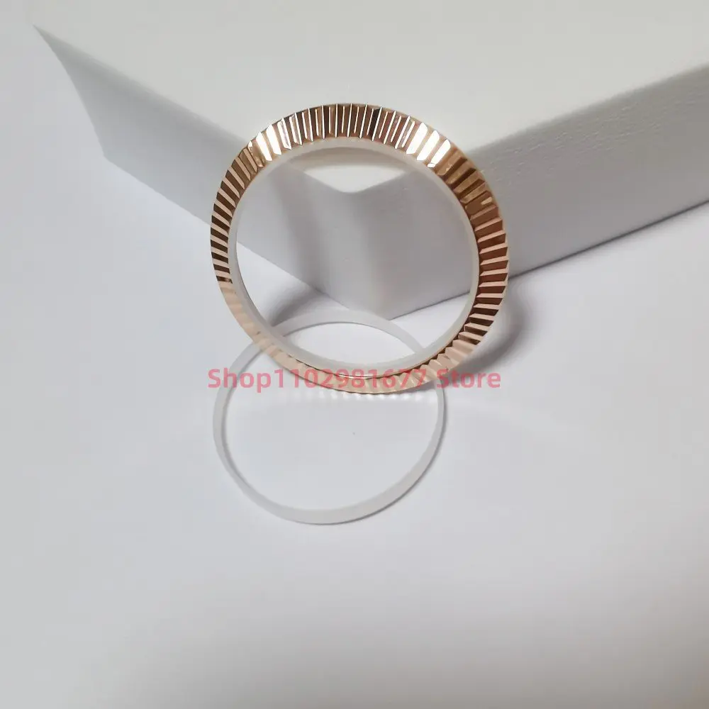 Watch Parts 40mm Gold Silver Stainless Steel Slope Fluted Bezel Pad Ring for RLX 41mm Case Date Just 126333 126334  Watch