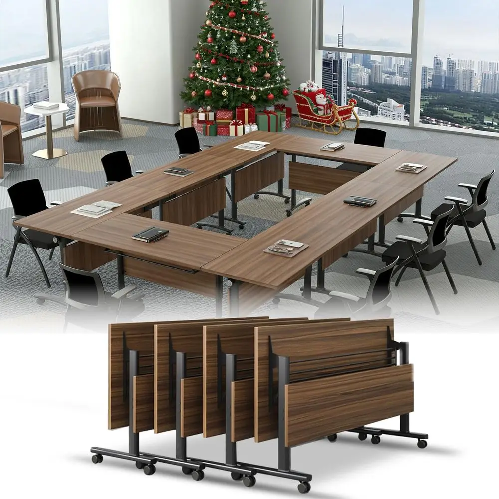 

Регулируемый стол для семинаров с фиксируемыми колесиками, универсальная мебель для переговорных комнат (4 шт., 62,9 дюйма)