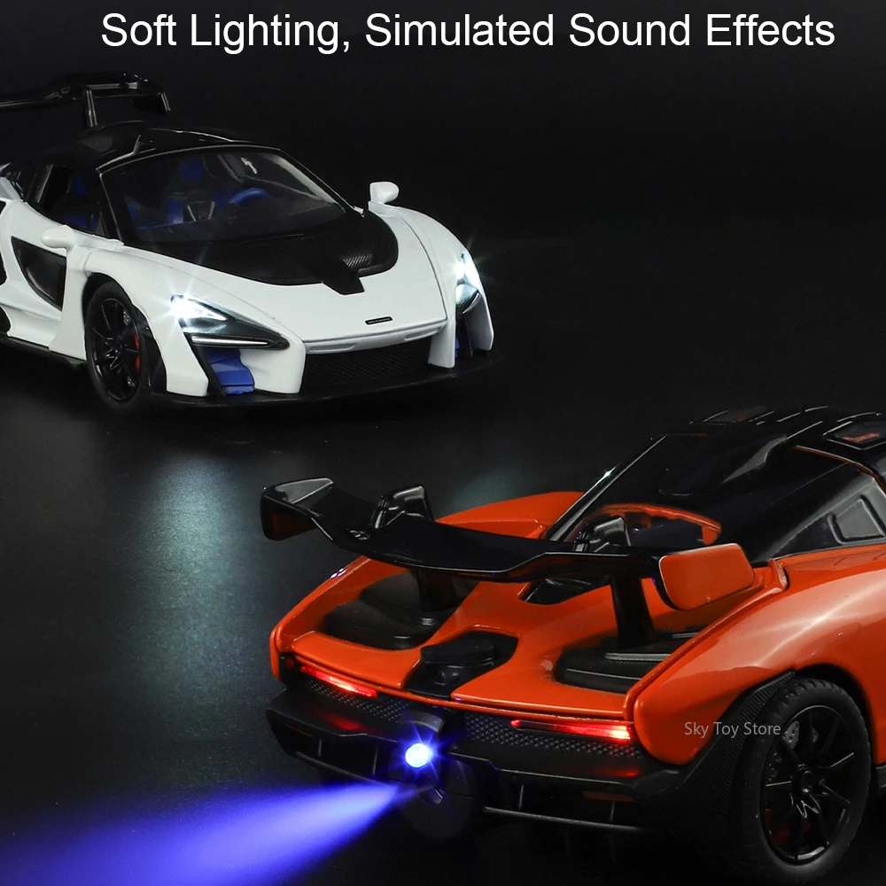 1:24 세나 볼라이드 미니어처 모델 다이캐스트 합금 장난감 도어 오픈 자동차 스프레이 사운드 라이트 후진 자동차 어린이 깜짝 선물