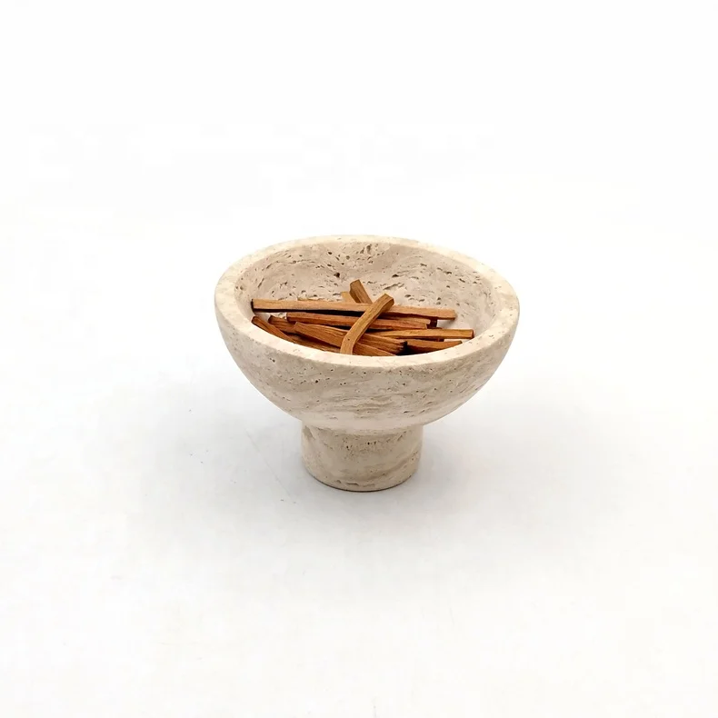 Wholesale 20 Pcs Customized China Ramadan Beige Stone Incense Holder Burner For Sale