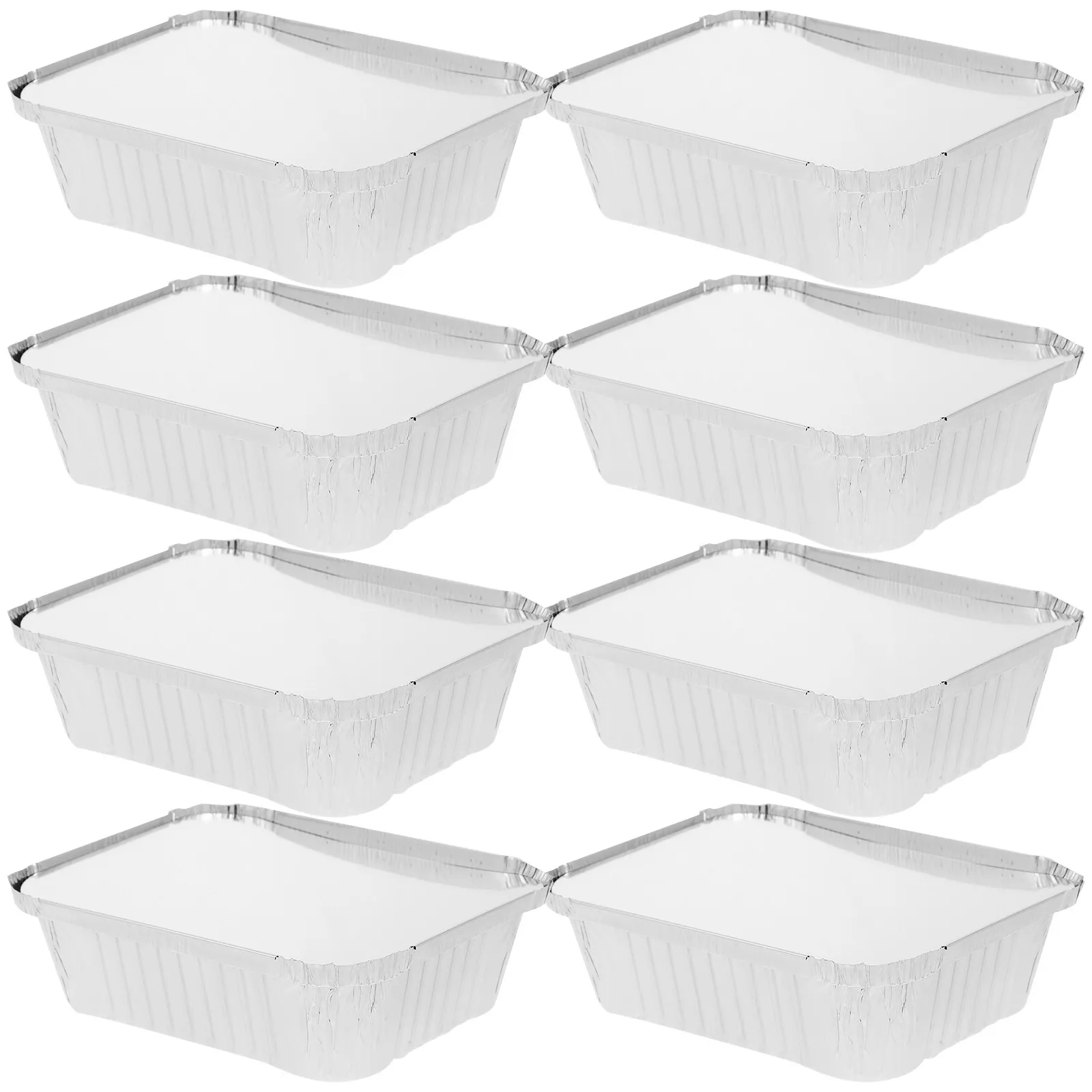 

50Pcs Foil Boxes Heat Resistant Disposable Barbecue Baking Boxes Air Fryer Baking Pans Food Containers Roasting Fish Meat Cheese
