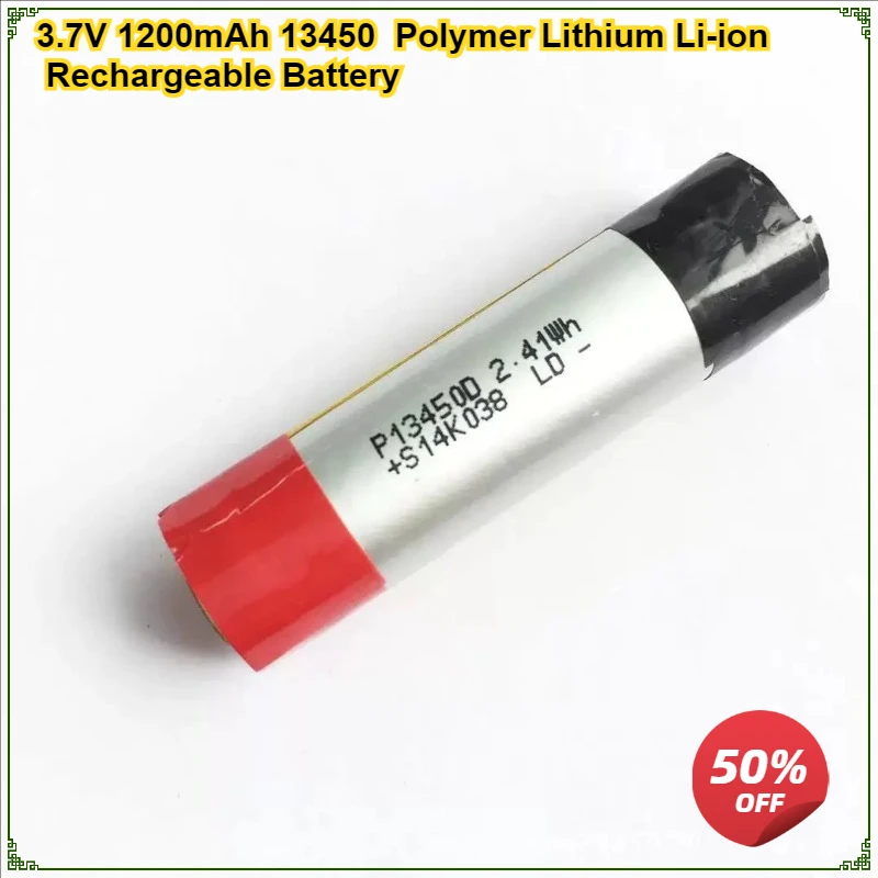 

2Pcs/Lot 3.7V 1200mAh 13450 Polymer Lithium Li-ion Rechargeable Battery High Capacity