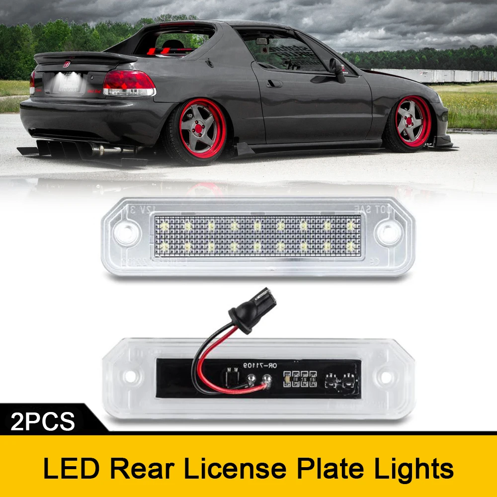 Luces LED para matrícula trasera, 6000K, sin Error, para Honda Del Sol, Civic, Coupe, Civic, Hatchback, Civic, Sedan, 1996-1998