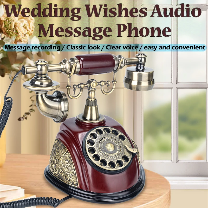 Vintage Rotary Keyboard Recording Message Tephone Adult Ceremony Wedding Party Blessing Voice Recording Audio Phone Guestbook