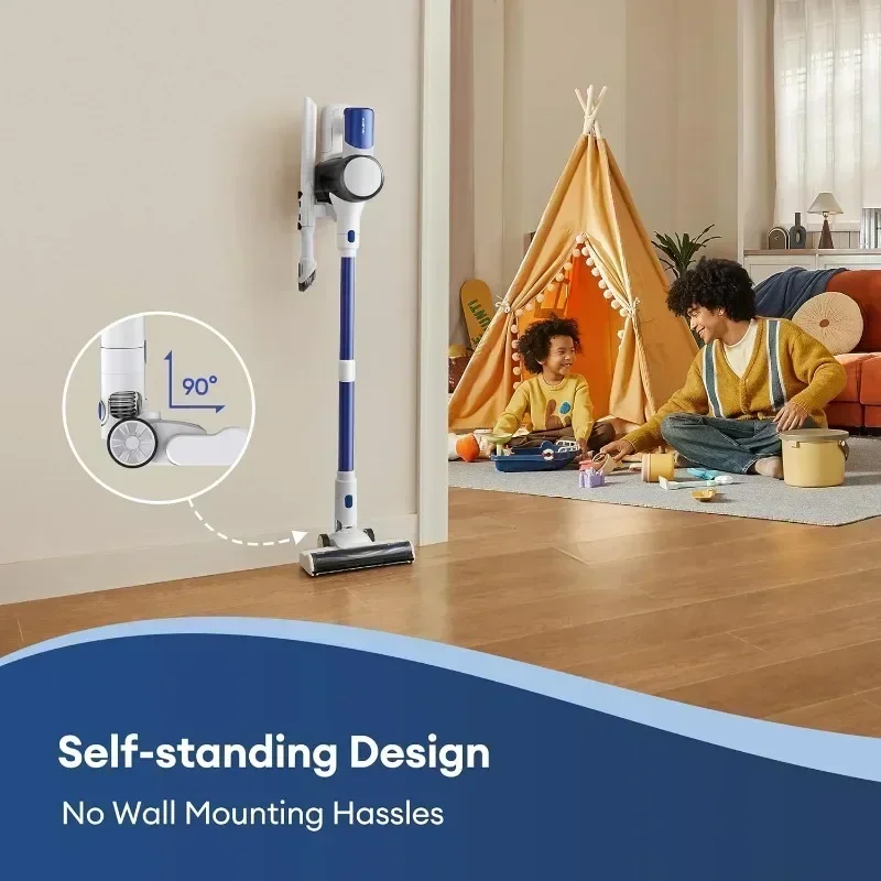 U10 Ultra Cordless Stick Vacuum Cleaner 450W Motor Anti-Tangle Brush Pet Hair Hardwood Floors and Carpets